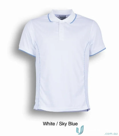 Bocini CP0910 Stitch Polo in White/Sky