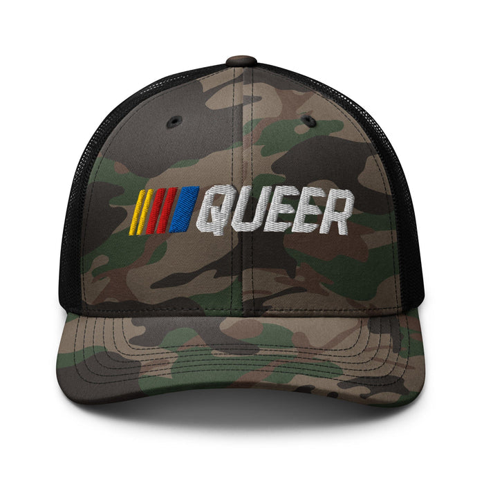 Stripe Queer Camo Trucker Mesh Snapback Hat