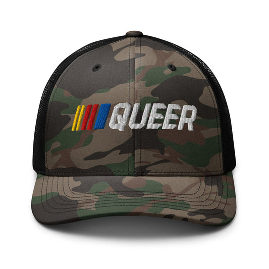 Stripe Queer Camo Trucker Mesh Snapback Hat
