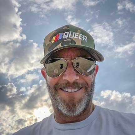 Stripe Queer Camo Trucker Mesh Snapback Hat Adam Singer