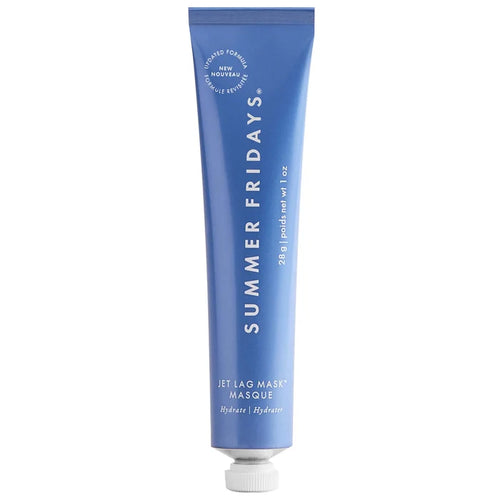 Summer Fridays Jet Lag Mask and moisturizer in 28g jar, showing the unopened beauty product with branding and packaging details.