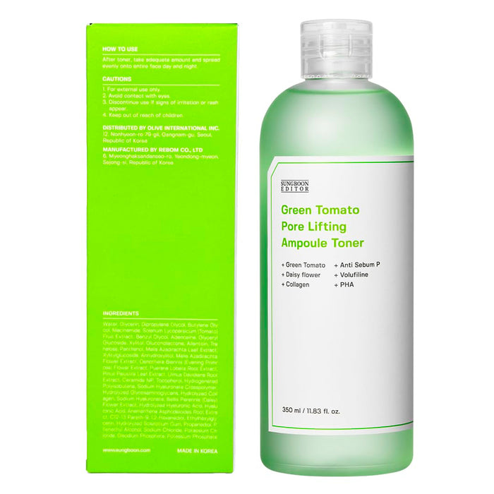 Sungboon Editor Green Tomato Pore Lifting Toner 11.83oz/ 350ml