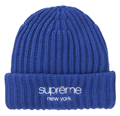 Supreme Chunky Rib Classic Logo Beanie - Royal Blue (FW25)