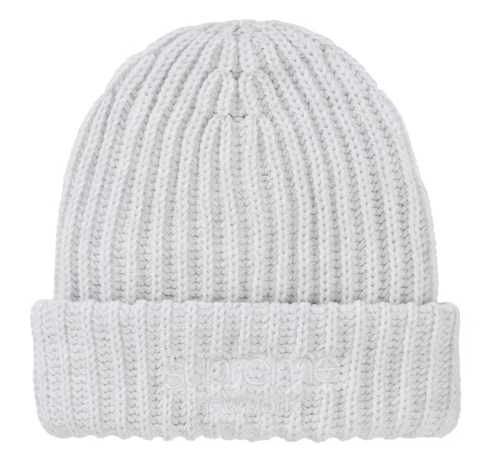 Supreme Chunky Rib Classic Logo Beanie - White (FW25)