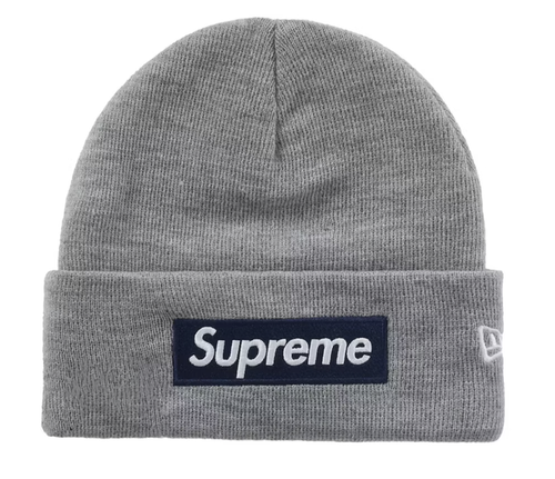 Supreme New Era Box Logo Beanie - Heather Grey (FW25)