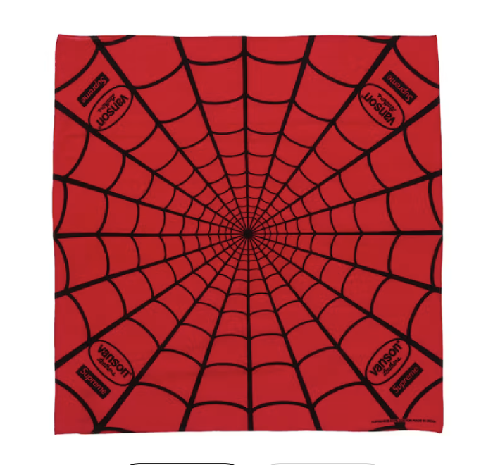 Supreme Vanson Leathers Spider-Man Bandana - Red (SS26)