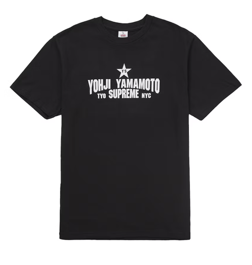 Black Supreme Y's By Yoji Yamamoto Star Tee from FW25 deadstock collection showcasing a stylish graphic design