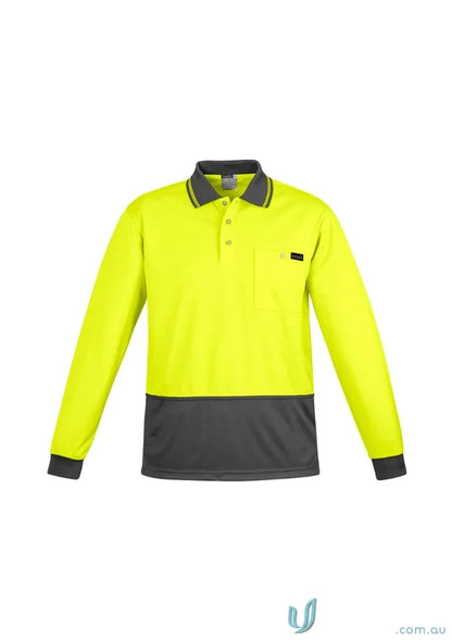 Long sleeve polo for men Syzmik High Visibility in two-tone colors