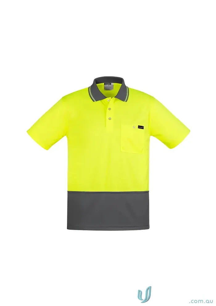 Two-tone safety polo shirt from Syzmic HiVis Comfort Back SS Polo for syzmik men’s tough good times
