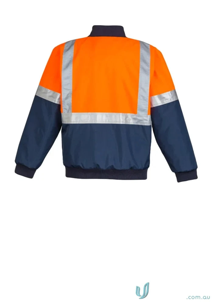 Orange and blue safety jacket from Syzmik Day/Night Quilt featuring quilted flying design