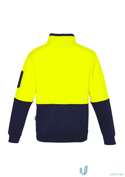 Two-tone high-vis zip pullover zt476 from Syzmik HiVis Half for chilly workdays