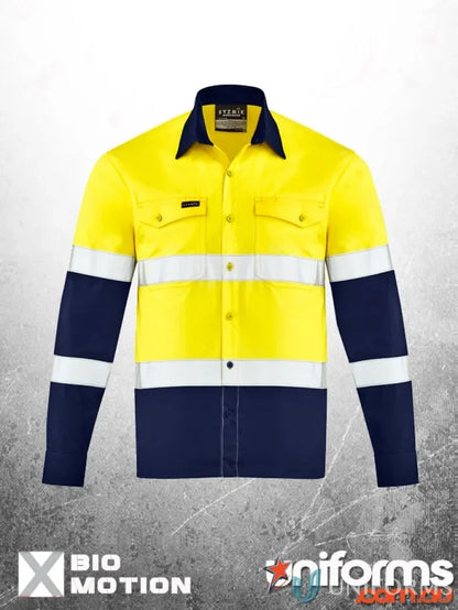 Syzmik men’s lightweight bio motion High-visibility work shirt with motion arm taping