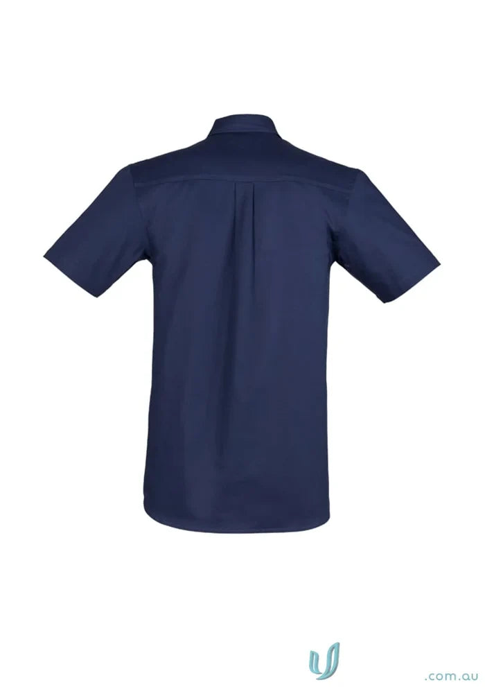Syzmik Mens Lightweight Tradie Short Sleeve Shirt SW120 in Navy