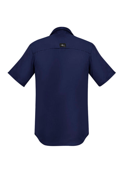 Back of Syzmik Outdoor SS Shirt zw465 navy blue short sleeve