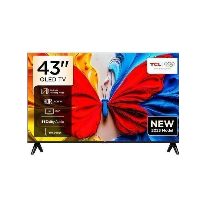 TCL 43 Inch QLED Bezel-Less Smart Google TV - Black (2025 New Model)