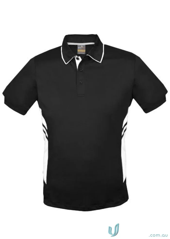 Kids Tasman Polo in black and white for a stylish kids tasman look