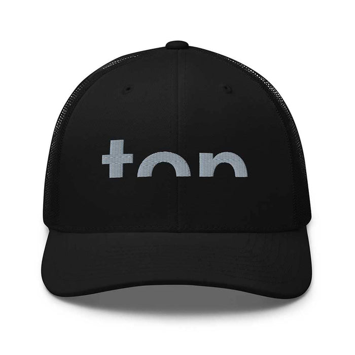 Top Trucker Mesh Snapback Hat black