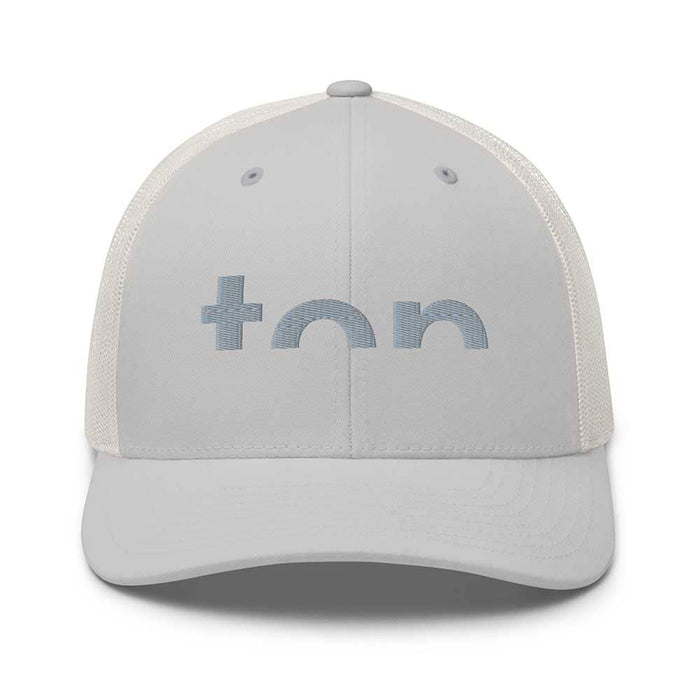 Top Trucker Mesh Snapback Hat SILVER