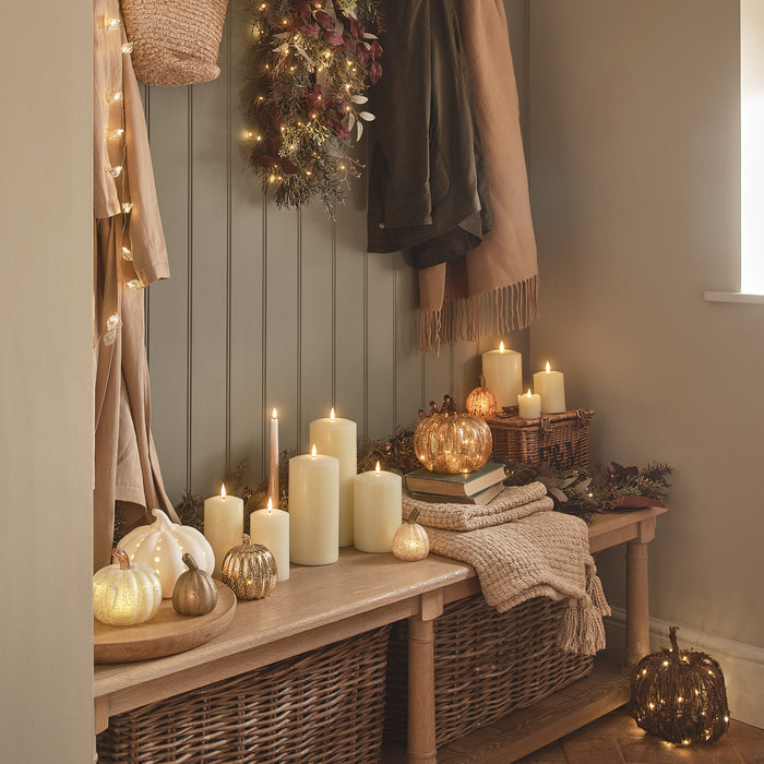 TruGlow® Ivory LED Pillar Candle Trio With Remote Control