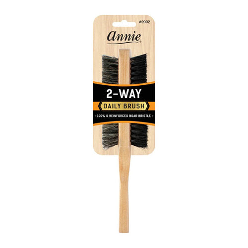 ANNIE two way wooden brush for hair with 100 percent reinforced boar bristle for daily use