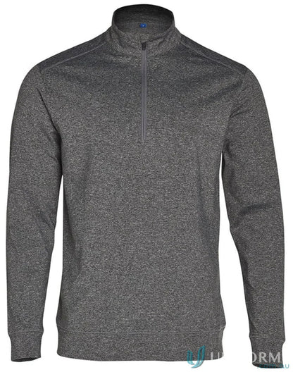 Gray long-sleeved quarter-zip pullover from winning spirit ultimate men’s collection