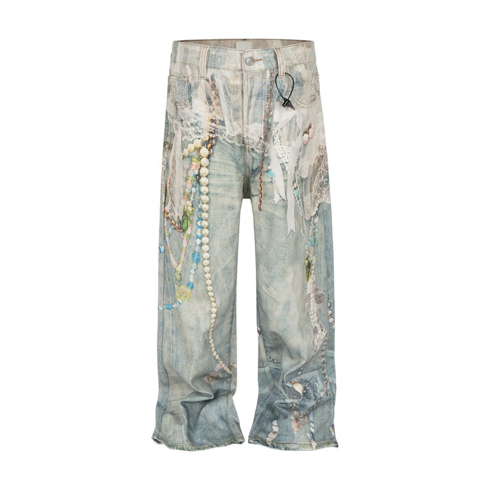 Undeveloped Mother Of Pearl Blue Denim Jeans