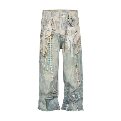 Undeveloped Mother Of Pearl Blue Denim Jeans