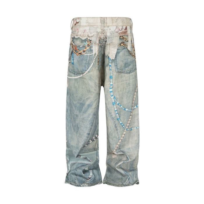 Undeveloped Mother Of Pearl Blue Denim Jeans