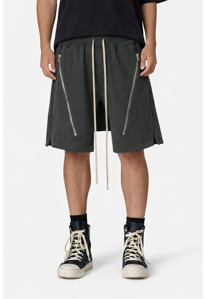 Undeveloped Zip Drawstring Grey Cargo Shorts