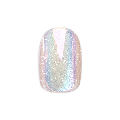 Unicorn Chrome Shimmer | Extra Short | Round - Tab Press-On