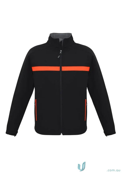 Unisex Charger Jacket J510M with black and orange stripe from Biz Collection Unisex