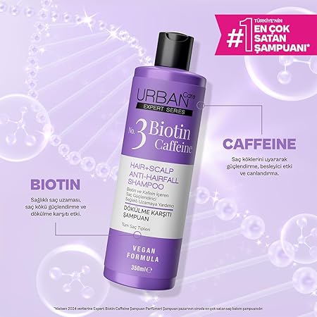Urban Care Expert Series Biotin Caffeine Hair-Scalp Shampoo Vegan Formula 350 ml