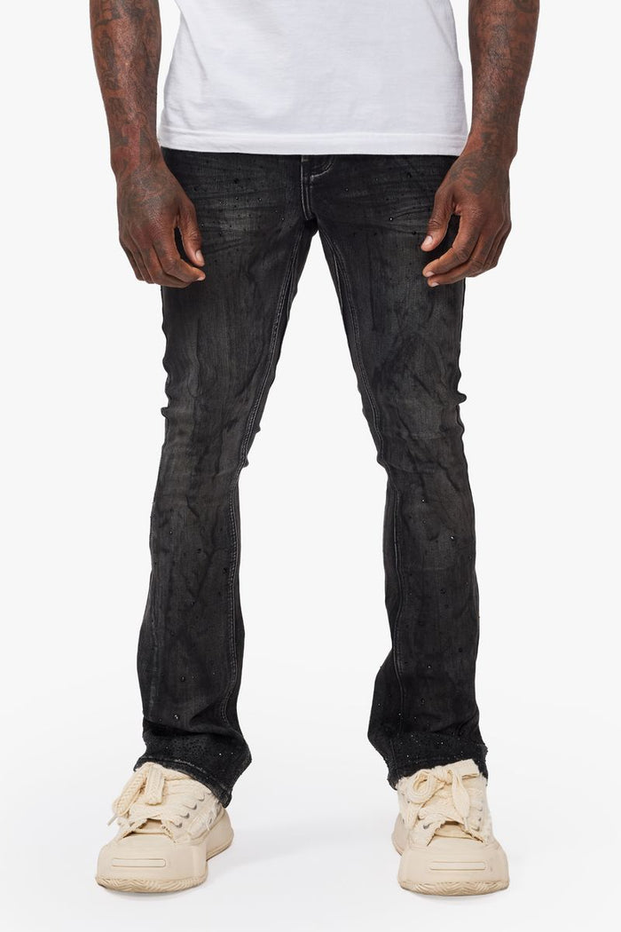 Valabasas "Astonish" Black Grey Stacked Denim Jeans