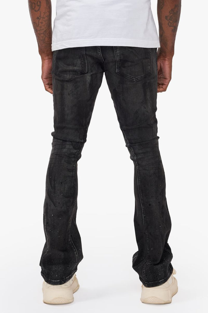 Valabasas "Astonish" Black Grey Stacked Denim Jeans