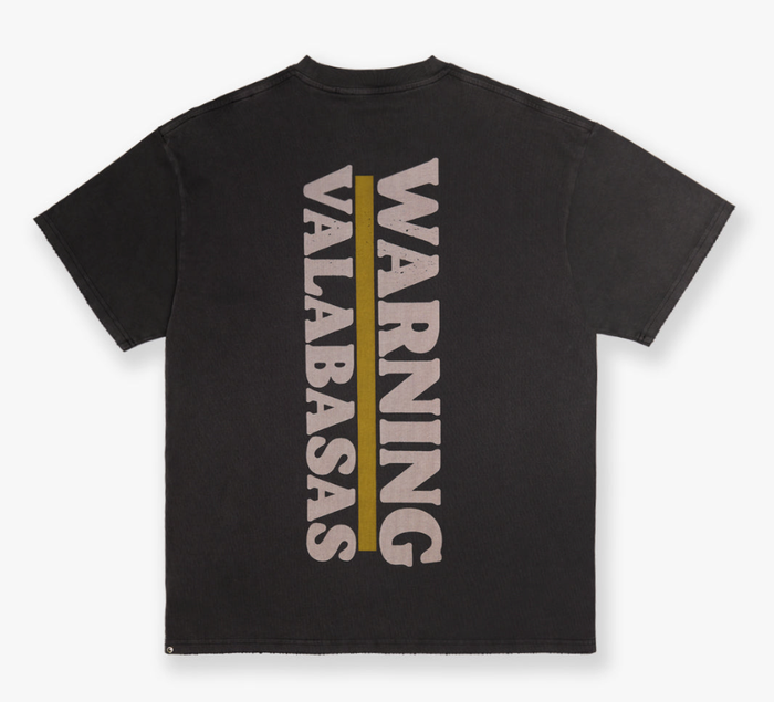 A close-up of the Valabasas Barks Vintage Grey Tee showcasing its vintage grey fabric and product code VLBS-VT4-1031
