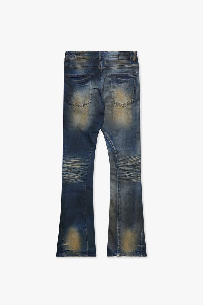 Valabasas "Fax" Vintage Blue Washed/Dark Blue Stacked Denim Jeans