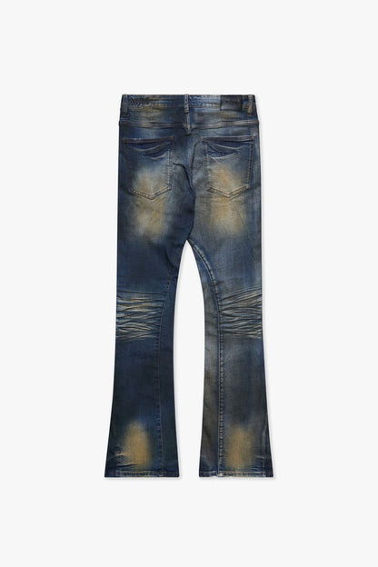 Valabasas "Fax" Vintage Blue Washed/Dark Blue Stacked Denim Jeans