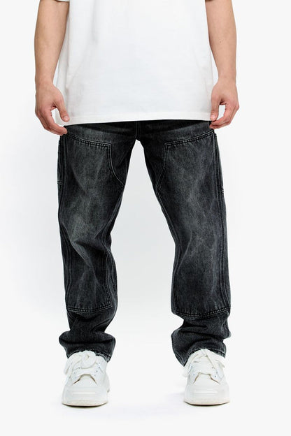 Product on display showcasing the versatility and fit of Valabasas Mr Straight Grey Denim Jeans
