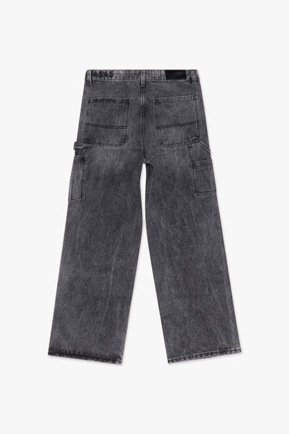 Front view of Valabasas Mr Straight Grey Denim Jeans highlighting the straight fit and classic design