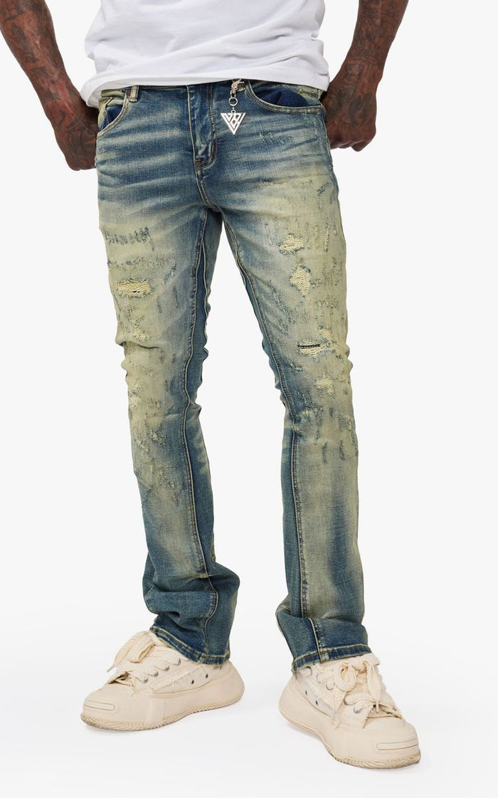 Valabasas "Vin" Dark Vintage Blue Flare Denim Jeans