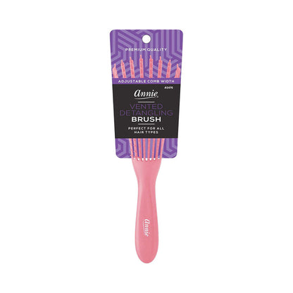 ANNIE vented detangling brush pink handle paddle with adjustable comb width for all hair types