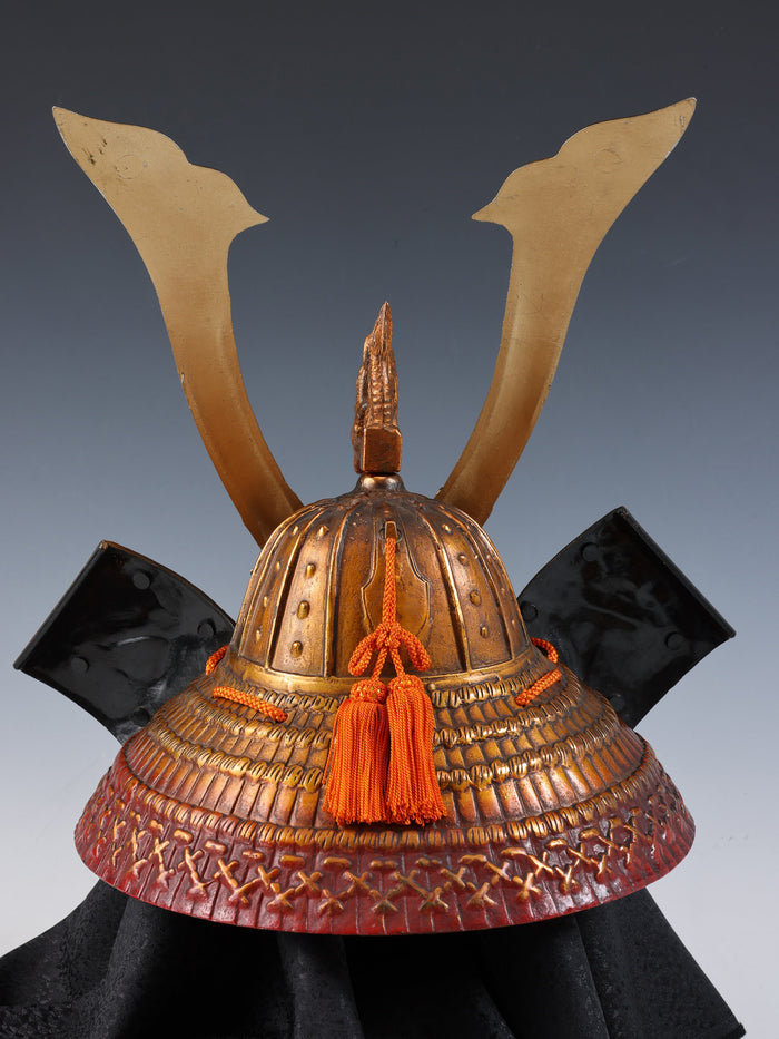 Vintage Japanese Samurai Kabuto Helmet  Minamoto no Yoritomo Style Display Armor