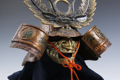 Vintage Japanese Samurai Kabuto Helmet  Tokugawa Ieyasu Style Display Armor