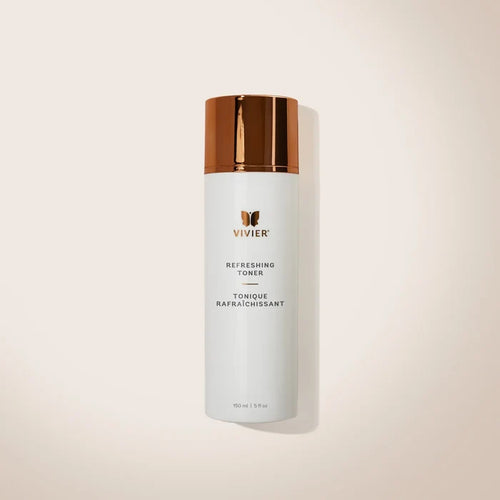 Vivier Refreshing Toner 150ml bottle with clear liquid and white cap, skincare product for revitalizing the skin.