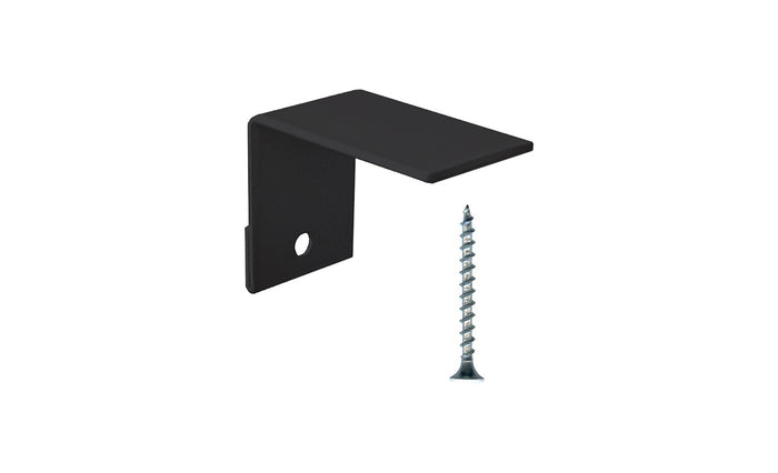 Baseboarders wall bracket in Black with included screw.