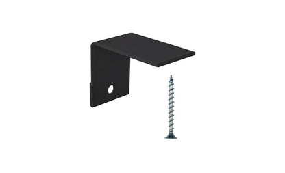 Baseboarders wall bracket in Black with included screw.