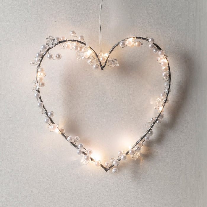 Warm White Micro Light Heart Wreath