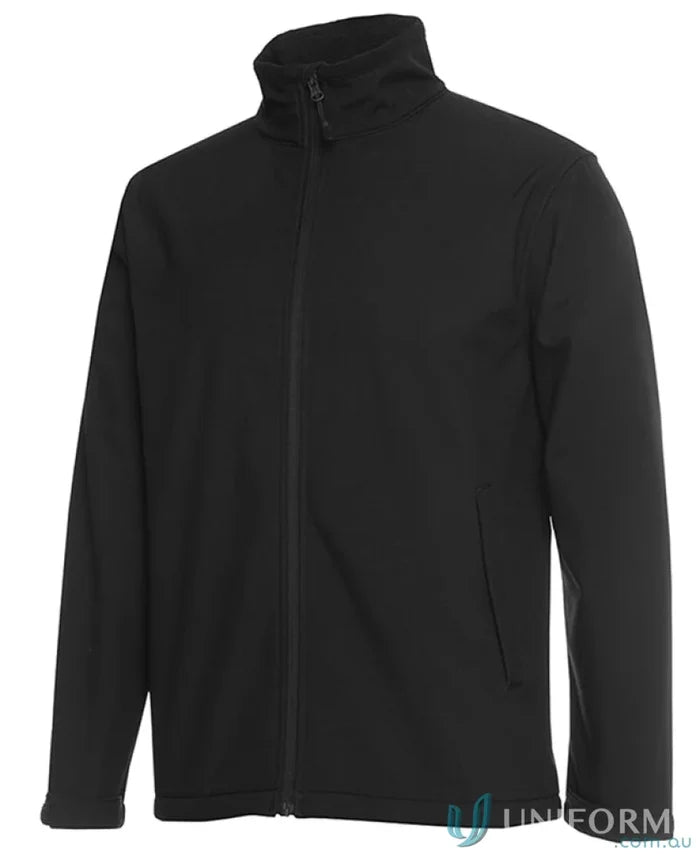 Black softshell jacket with zip puller from JBs Adults Water Resistant Softshell Jacket stay dry