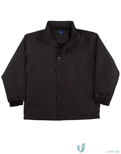 Kids stadium jacket from Winning Spirit Kids, black button-down jacket jk01k for kids