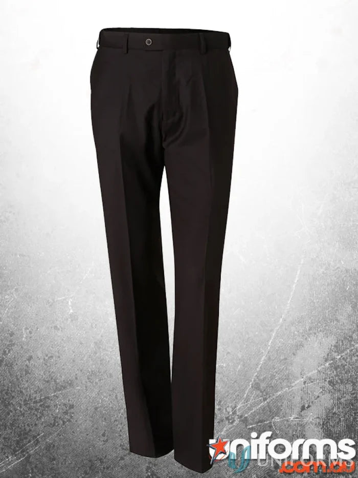 Winning Spirit Mens Flexi Waist Stretch Pants in black dress pants style for comfort
